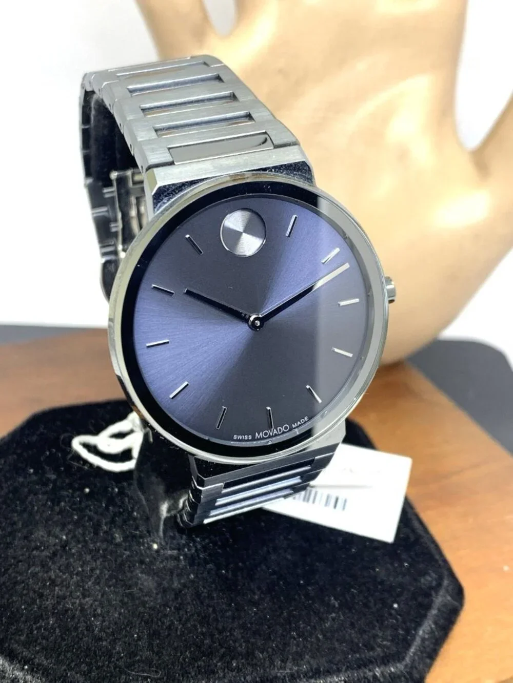 Movado Men's Watch 3601076 Bold Blue Dial Swiss Quartz Gray Stainless Steel 40mm